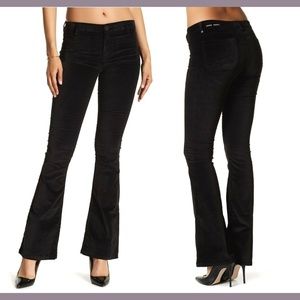 NWT $195 Etienne Marcel‎ Velour Flare Pants Black [ SZ 25 ]